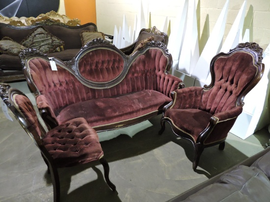 Victorian Sofa and 2 Chairs