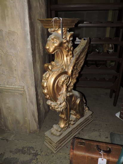 Ornate Gold Lion Statue - Approx. 54" Tall X 31" Deep at the widest