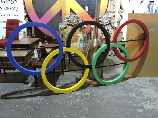 Faux OLYMPIC RINGS Sign - Approx. 92" Wide X 45" Tall