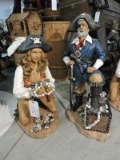 Pirate Couple - Pair of Statues