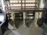 The LION BAR - Formal Bar with Base Made of 3 Lion Statues