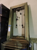 Lot of 7 Gold Picture Frames - Wired with Hanging Lights