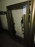 Lot of 3 Gold Picture Frames - Wired with Hanging Lights - Dental Style Trim