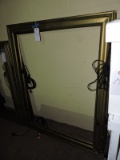 Lot of 2 Gold Picture Frames - Wired with Hanging Lights