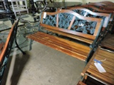 Metal & Wood Outdoor Bench -- 50