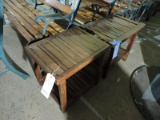 Pair of Small All-Wood Outdoor Side Tables