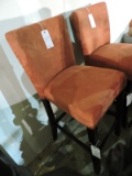 Pair of Padded Bar Stools - Microsuede - 30