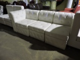3 Tufted Modern Chairs to make partial sofa - faux leather