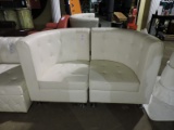 Modern 2-Part Love Seat - White - Faux Leather