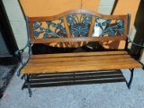 Metal & Wood Outdoor Bench -- 50