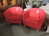 Pair of 2 Red Chairs - Cloth - 32