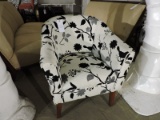 Single Patterned Chair with Branches & Birds - stained