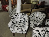 Pair of Patterned Chairs with Branches & Birds - lightly stained