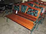 Metal & Wood Outdoor Bench -- 50