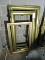 Lot of 5 Gold Frames with Dangling Light Fixtures - 3 different sizes