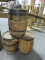 Lot of 3 Small Antique Wooden Barrels / Approx 17