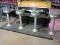 Set of 4 VINTAGE CHROME BAR STOOLS - Attached to Base