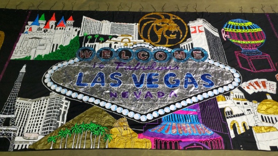 LAS VEGAS - Giant Backdrop / Hand Painted / 30 Feet Wide