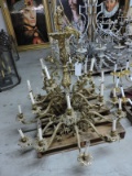 Large Dusty-Gold Formal Chandelier - Approx. 44