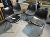 Lot of 4 ASTRO FIXTURES - Modern 1970's Style Stacking Chairs