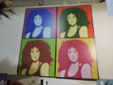 Andy Warhol Style 4-Part Print of CHER -- Huge! 6 Feet X 6 Feet