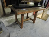 Rustic Butcher Block Style Solid Wood Table