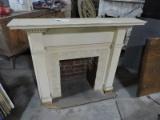 FAUX BRICK AND WOOD FIREPLACE / Approx. 43