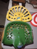 Pair of Steel Vintage TRACTOR SEATS  - One Green / One Yellow