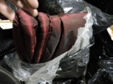 5 Large Bolts of Material - Dark Red Satin / Fabric