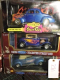 Lot of 3 TOY CARS: '40 Ford Street Rod, '32 Roadster, '37 Ford Convrt