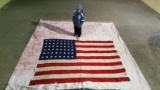 AMERICAN FLAG - Vintage / Tattered / 12' Wide X 8' Tall