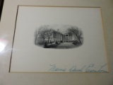Framed Print of the WHITE HOUSE - Signed by Mamie Eisenhower
