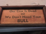 Funny 'Cow' Sign -- See Photo