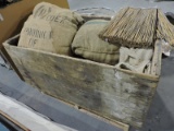 Prop Vintage Shipping Crate with Burlap Sack Props
