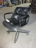 KNOLL'S CHARLES POLLOCK Mid-Century Modern Leather Chair