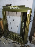 Lot of 6 Gold Frames with Dangling Light Fixtures