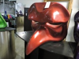 GIANT MARDI GRAS MASK - has block for mounting - RED