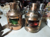 Pair of Reproduction PORT & STARBOARD NAUTICAL LAMPS