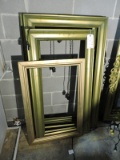 Lot of 5 Gold Frames with Dangling Light Fixtures - 3 different sizes