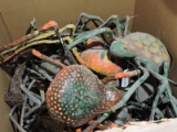 Box of Approx. 10 Paper Mache Spiders in Various Condition