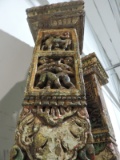 Pair of Carved Wooden Columns - Believed to be from Malaysia