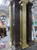 Pair of Square Fluted Columns - Tall, Hollow (not structural) -- Gold