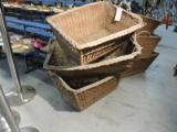Lot of 3 Large Rectangular Woven Baskets / Approx. 29