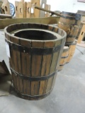 WOODEN BARREL STYLE PLANTER / Approx 28