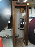 VINTAGE WOODEN TELEPHONE BOOTH with PAYPHONE