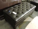 Large FAUX LEATHER TUFTED OTTOMAN - Approx. 48
