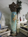 Ornate CORINTHIAN COLUMN with HAND PAINTED CHERUB MOTIF