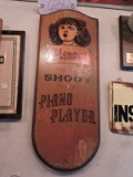 Vintage 'Don't Shoot the Piano Player' Sign - Circa 1967