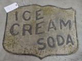 ICE CREAM SODA' - Reproduction Sign / Metal