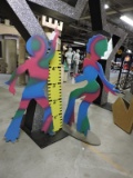 Pair of Dancing Silouette Cut-Outs / One with Stand, One without